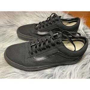 Vans Old Skool Canvas Shoe mens black size 7 womens size 8.5